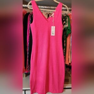 Lilly Pulitzer NWT Stassi Textured Scrunch Dress Roxie Pink - Size S NWT